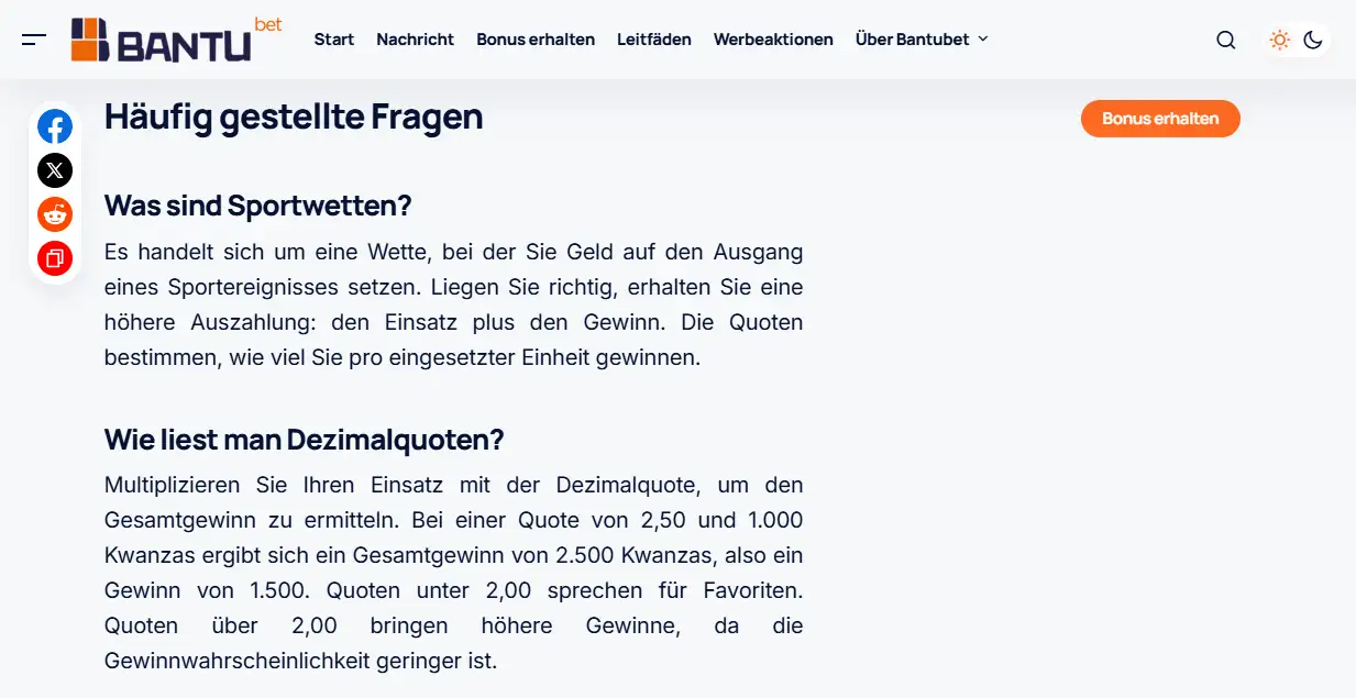 Erläuterung zu Dezimalquoten und Wettarten im BantuBet-Ratgeber