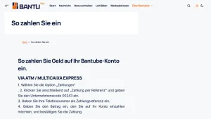Übersicht der angolanischen Zahlungsdienste auf der BantuBet-Informationsseite