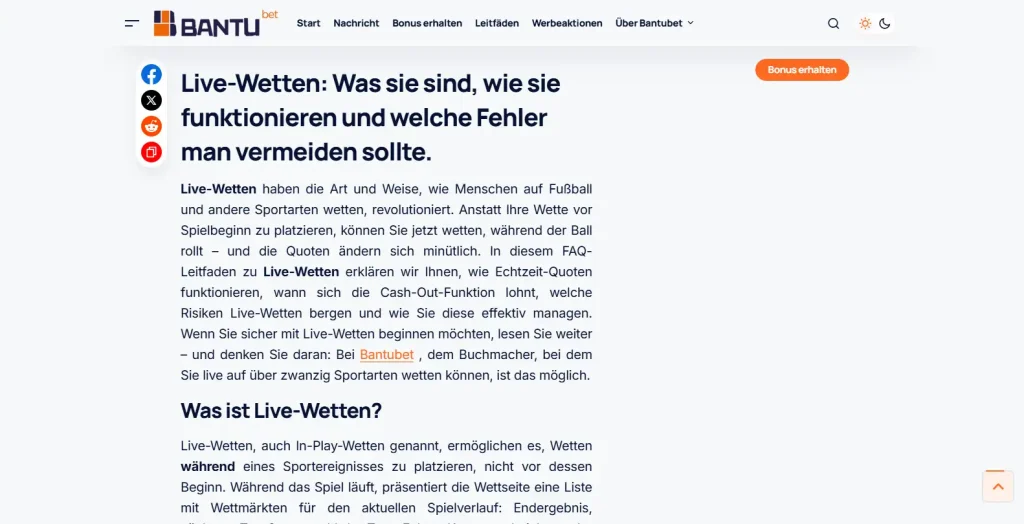 BantuBet-Ratgeber über Quotenänderungen während laufender Spiele
